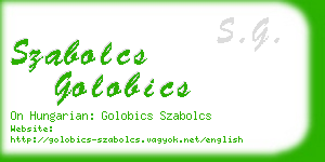 szabolcs golobics business card